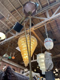 1970s Italian Brass Floor Lamp with Smoked Murano Glass and Adjustable Spotlight - 4206935