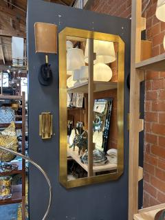 1970s Italian Brass Framed Geometric Mirror - 4278467