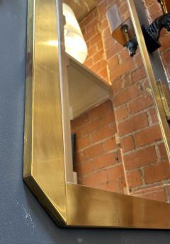 1970s Italian Brass Framed Geometric Mirror - 4278469