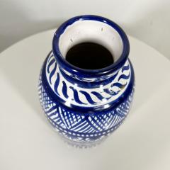 1970s Italian Cobalt Pottery Vase Handcrafted Vietri Art Campagna Italy - 2968597