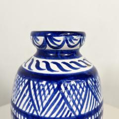 1970s Italian Cobalt Pottery Vase Handcrafted Vietri Art Campagna Italy - 2968599