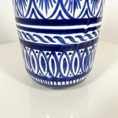 1970s Italian Cobalt Pottery Vase Handcrafted Vietri Art Campagna Italy - 2968600