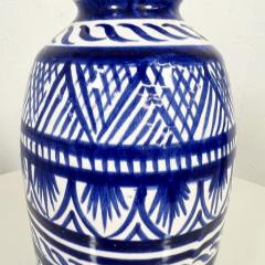 1970s Italian Cobalt Pottery Vase Handcrafted Vietri Art Campagna Italy - 2968601