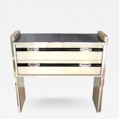 1970s Italian Design Floating Ivory and Black Chest or Side Table - 329796