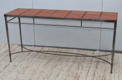 1970s Italian Iron Console With Impruneta Terracotta Tile Inserts - 2884898