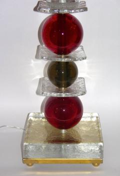 1970s Italian Pair of Red Murano Glass Lamps - 635977