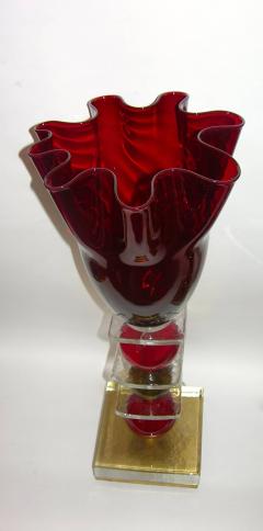 1970s Italian Pair of Red Murano Glass Lamps - 635978