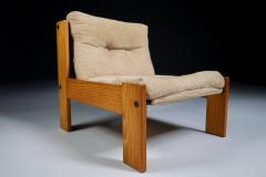 1970s Italian Pine Canvas Lounge Chair - 2548102
