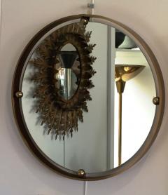 1970s Italian Round Mirror in Brass - 130466