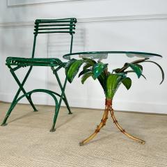 1970s Italian Toleware Faux Bamboo Palm Table - 3463769