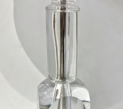 1970s Italian Vintage Organic Pair of Turned Faceted Crystal Glass Table Lamps - 3431546