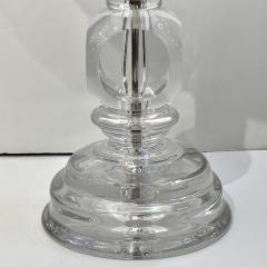 1970s Italian Vintage Organic Pair of Turned Faceted Crystal Glass Table Lamps - 3431548