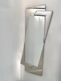 1970s Italian Vintage Post Modern Minimalist Design Aluminum Full Length Mirror - 3922320