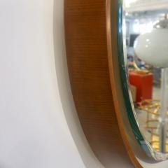 1970s Italian Vintage White Framed Cherry Wood Back Lit Oval Mirror - 1388994