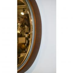 1970s Italian Vintage White Framed Cherry Wood Back Lit Oval Mirror - 1388999