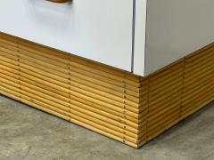 1970s Laminate 6 Drawer Dresser with Reed Base Wood Handles - 4330461