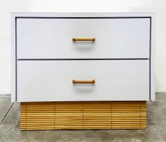 1970s Laminate 6 Drawer Dresser with Reed Base Wood Handles - 4330462
