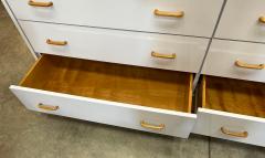 1970s Laminate 6 Drawer Dresser with Reed Base Wood Handles - 4330463