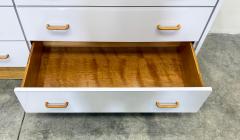 1970s Laminate 6 Drawer Dresser with Reed Base Wood Handles - 4330483