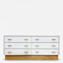 1970s Laminate 6 Drawer Dresser with Reed Base Wood Handles - 4332553