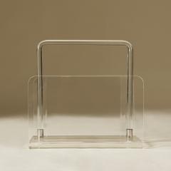 1970s Lucite and chrome magazine rack - 2990191
