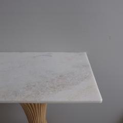 1970s Marble Topped Console with Bamboo Base France - 4056884