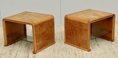 1970s Mid Century Modern Burl wood Waterfall End Tables - 2541943