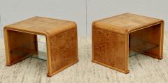 1970s Mid Century Modern Burl wood Waterfall End Tables - 2541943