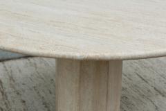 1970s Mid Century Modern Italian Travertine 55 Diameter Dining Table - 2210160