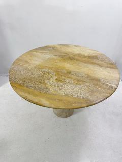 1970s Mid Century Modern Travertine Gueridon Travertine Table - 2337440