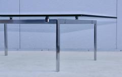 1970s Minimalist Stainless Steel Coffee Table With Floating Glass Top - 3660926