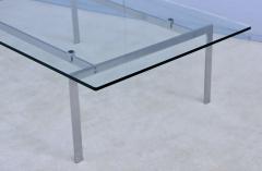 1970s Minimalist Stainless Steel Coffee Table With Floating Glass Top - 3660933