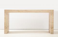 1970s Minimalist Travertine Console - 1315975