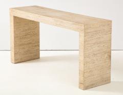 1970s Minimalist Travertine Console - 1315976