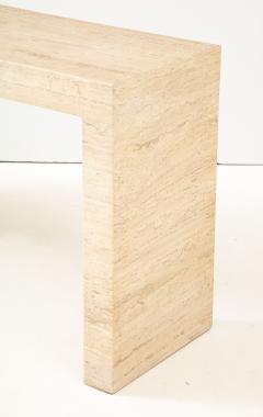 1970s Minimalist Travertine Console - 1315979