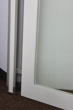 1970s Mod White and Chrome Mirror - 1798549