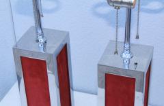 1970s Modern Chrome And Velvet Table Lamps - 973225