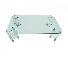 1970s Modern Hollywood Regency Contemporary Lucite Glass Top Coffee Table - 1796770