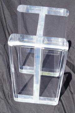 1970s Modern Hollywood Regency Contemporary Lucite Glass Top Coffee Table - 1796777