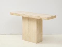 1970s Modern Italian Travertine Console - 1866718