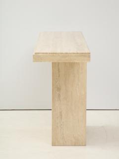 1970s Modern Italian Travertine Console - 1866723