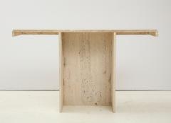 1970s Modern Italian Travertine Console - 1866725