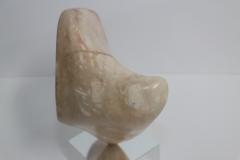 1970s Modern Pink Marble With Chrome Base Abstract Sculpture - 3418067