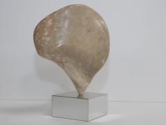 1970s Modern Pink Marble With Chrome Base Abstract Sculpture - 3418071