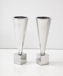 1970s Modernist Aluminum Planters Vases - 3191152