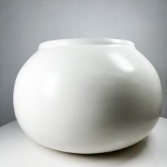 1970s Modernist Architectural Art Pottery White Sphere Planter - 2993294