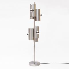 1970s Modernist Brushed Aluminium Floor Lamp in the style of Max Sauze - 641354