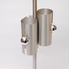 1970s Modernist Brushed Aluminium Floor Lamp in the style of Max Sauze - 641356