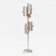 1970s Modernist Brushed Aluminium Floor Lamp in the style of Max Sauze - 657644