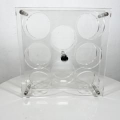 1970s Modernist Lucite Beverage Bar Drink Carrier Eight Glass Serving Tray - 2923709